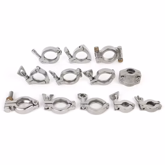 Adaptateur/réducteur/té/coude de tuyau sanitaire à trois pinces en acier inoxydable, raccords de tuyauterie sanitaires 3A